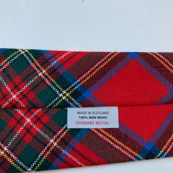 Stewart Royal Red Plaid Tie Scottish Wool - Picture 2 of 5